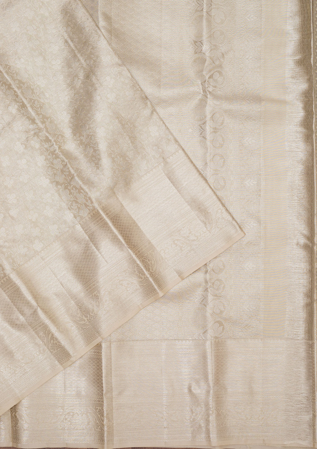 White Zariwork Pure Silk Saree