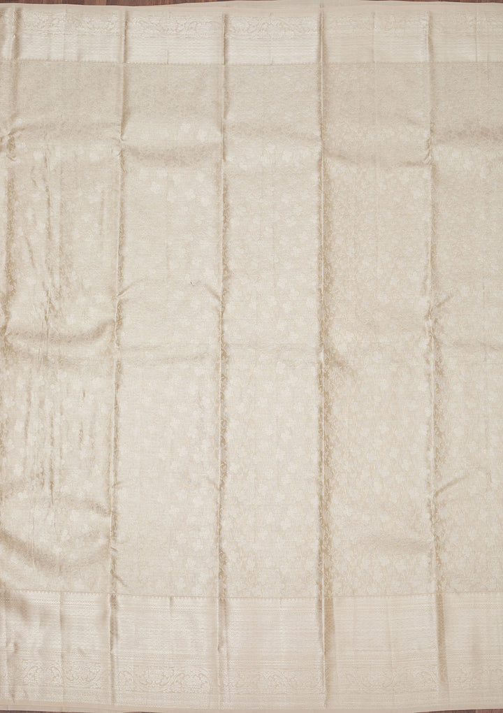 White Zariwork Pure Silk Saree