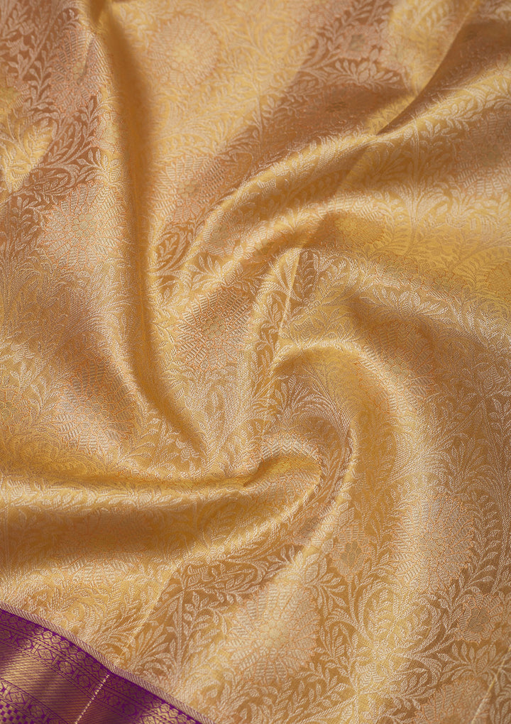 Cream Zariwork Pure Silk Saree