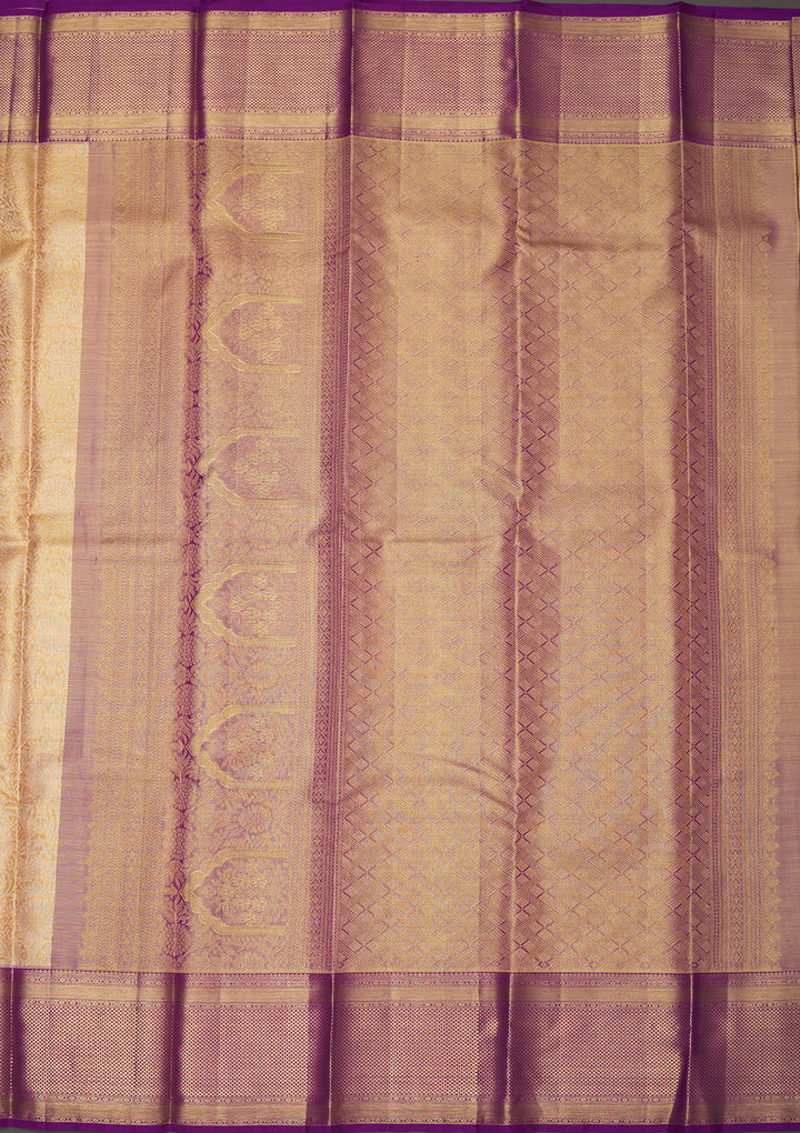 Cream Zariwork Pure Silk Saree