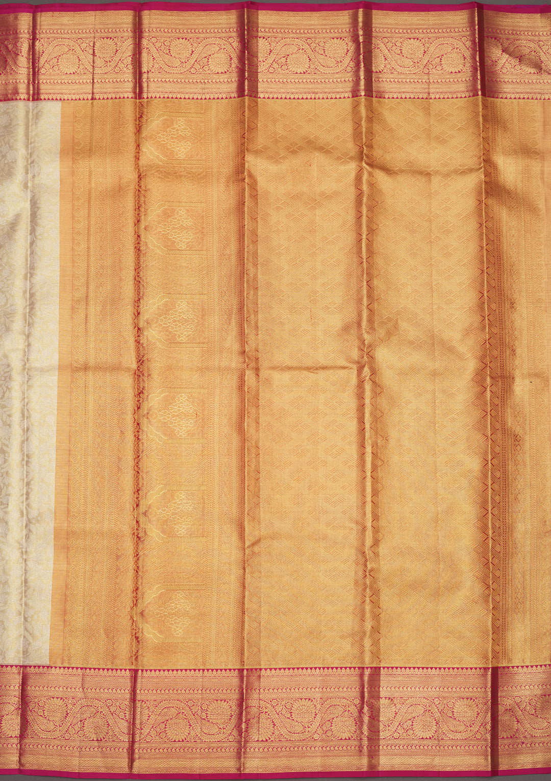White Zariwork Pure Silk Saree