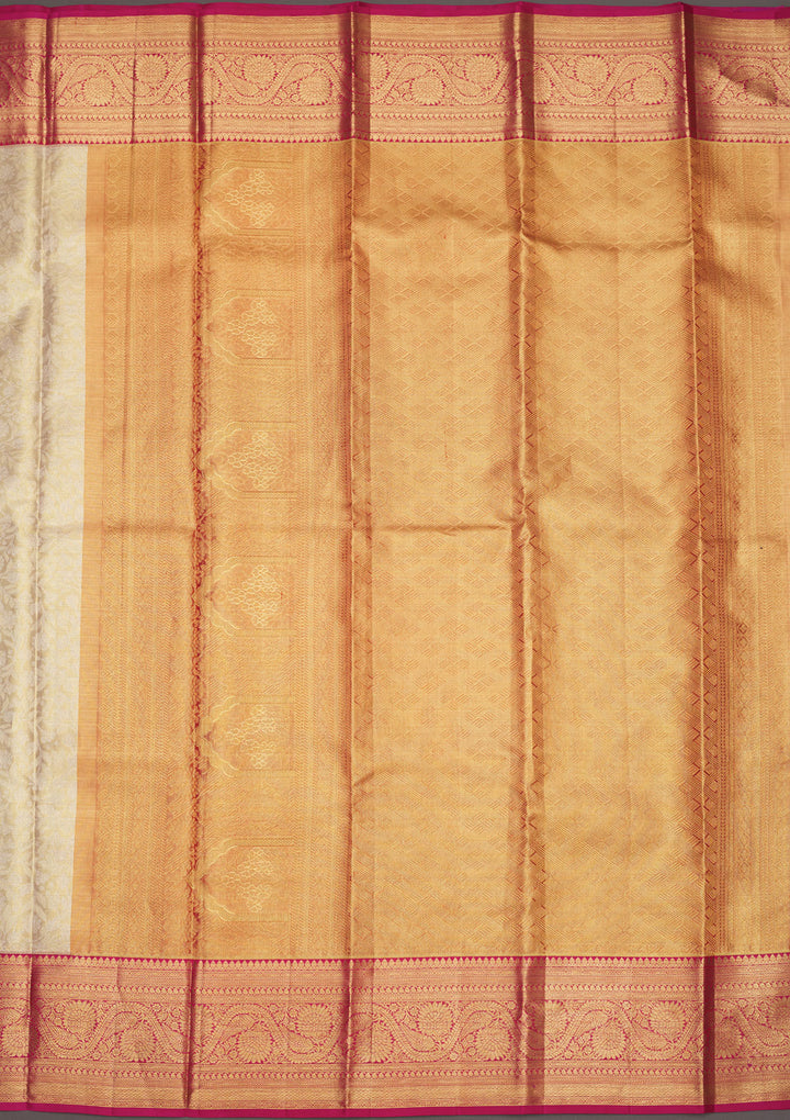 White Zariwork Pure Silk Saree