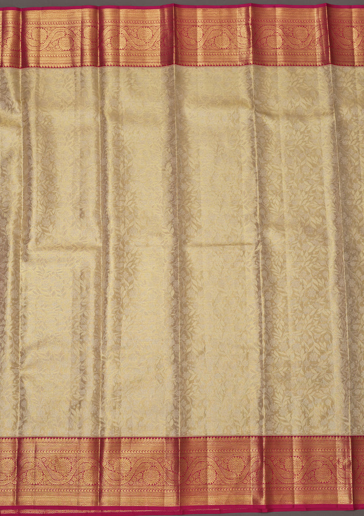 White Zariwork Pure Silk Saree