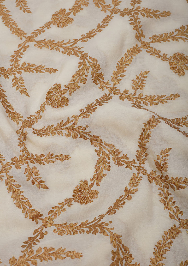 White Zariwork Pure Silk Saree
