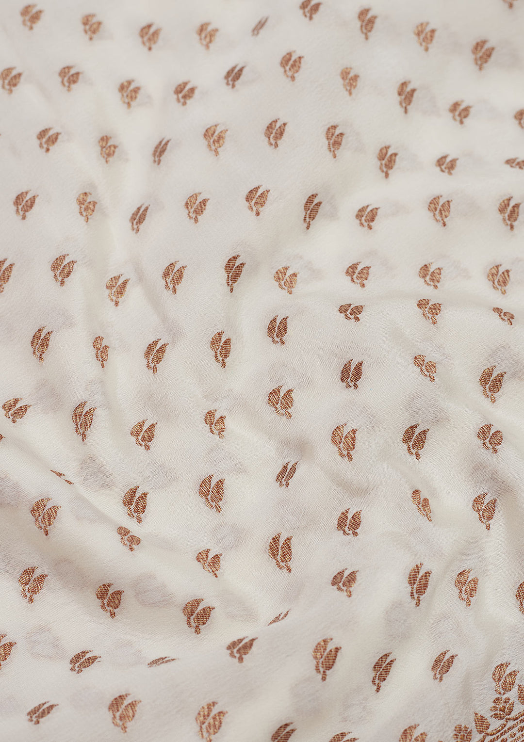 White Zariwork Pure Silk Saree