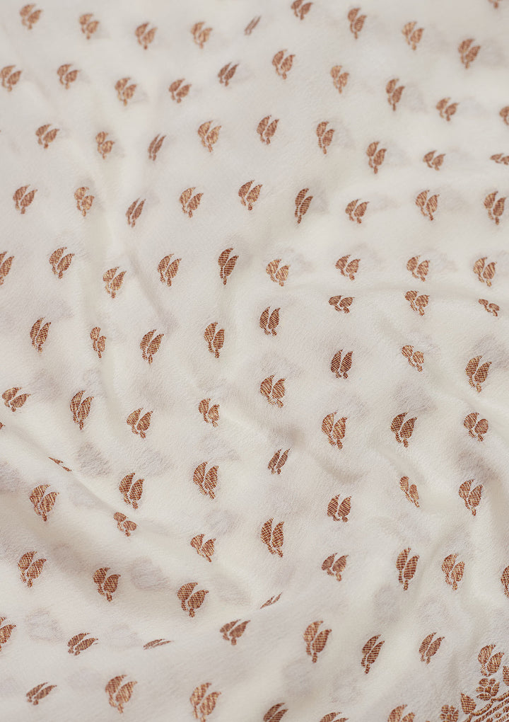 White Zariwork Pure Silk Saree