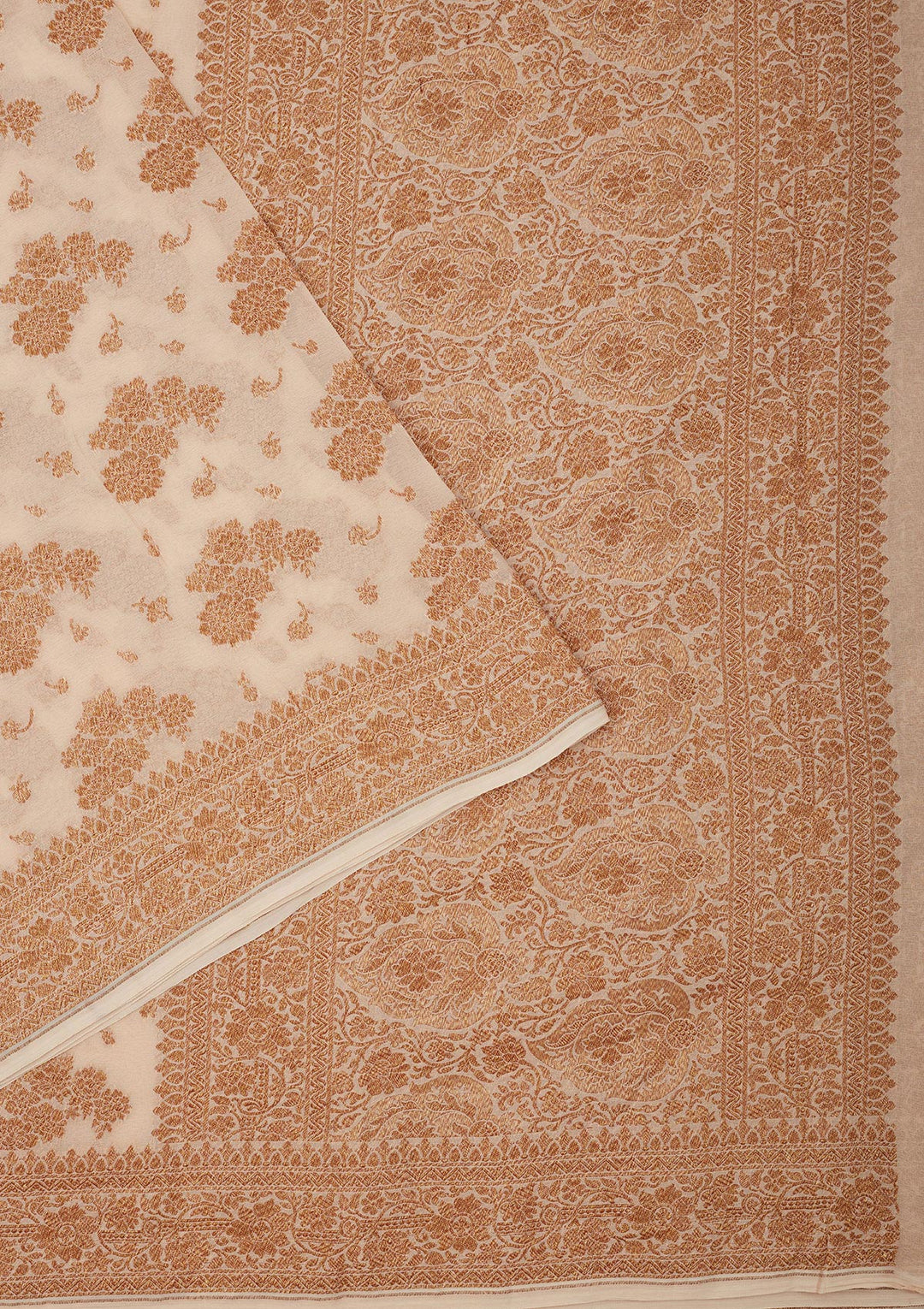 White Zariwork Pure Silk Saree