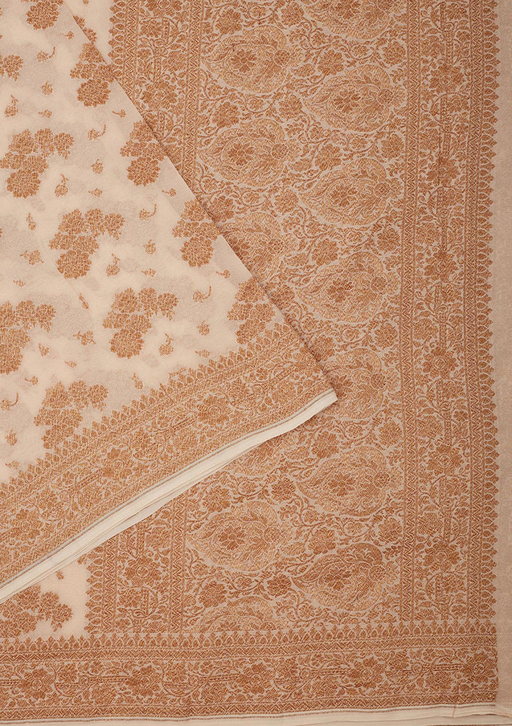White Zariwork Pure Silk Saree