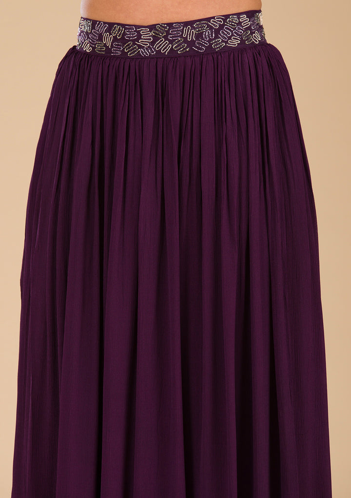Wine Cutdana Georgette Readymade Salwar Suit