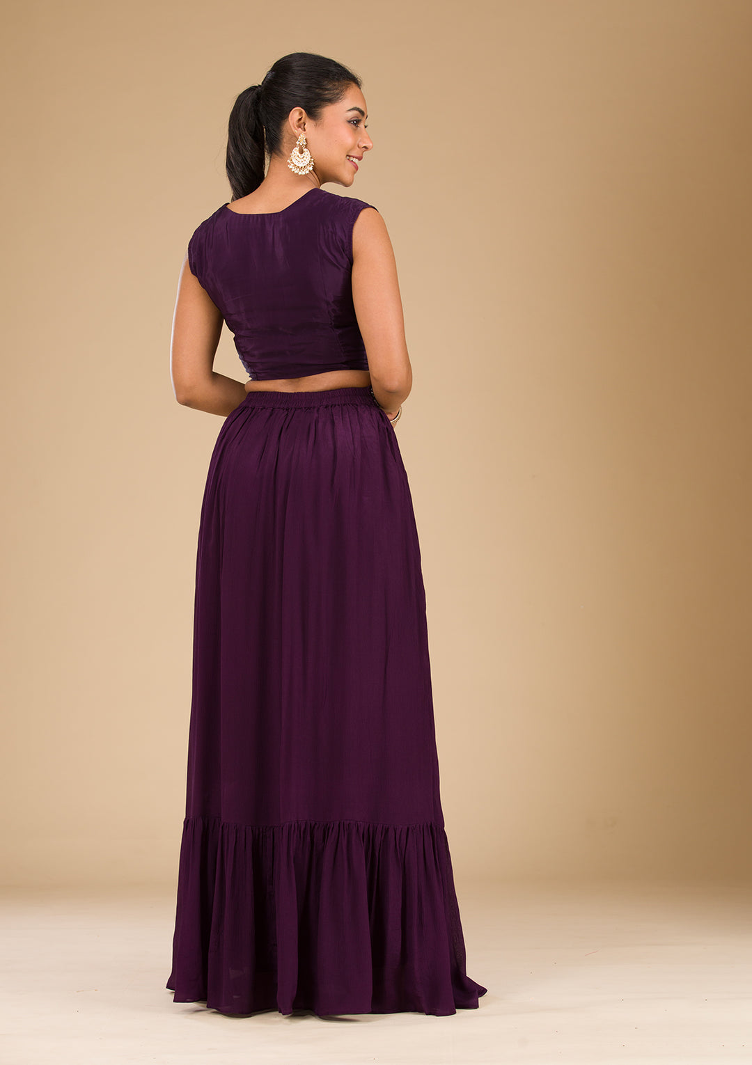 Wine Cutdana Georgette Readymade Salwar Suit