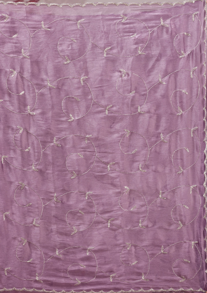 Lavender Cutdana Tissue Saree