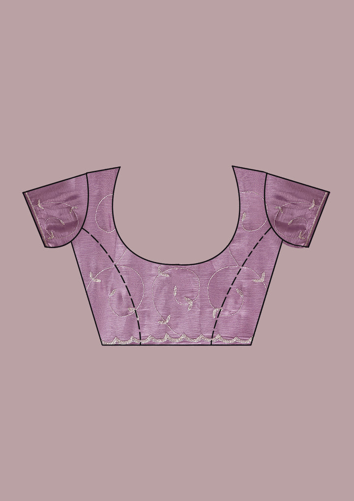 Lavender Cutdana Tissue Saree