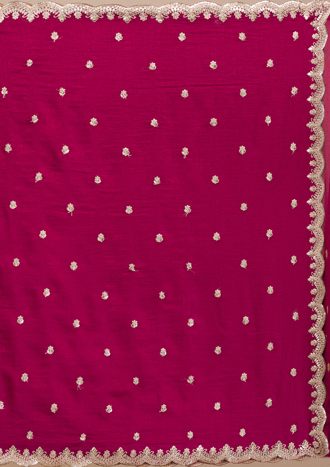 Wine Gotapatti Raw Silk Saree