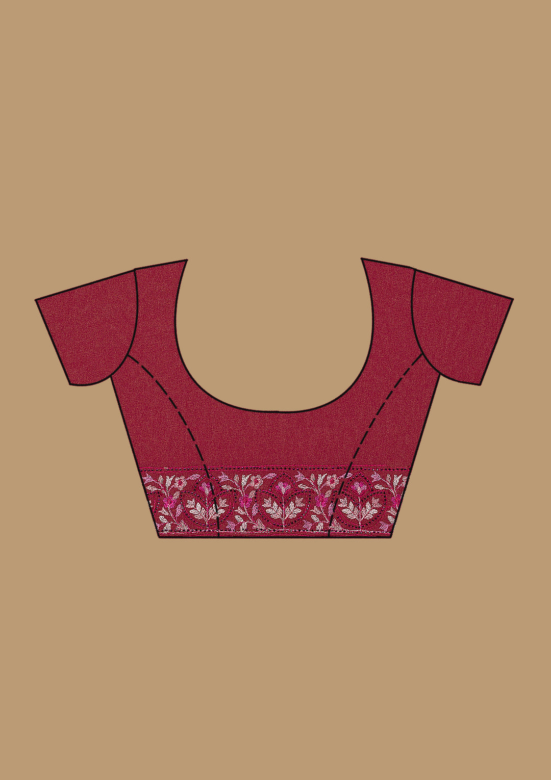 Wine Kashmiri Georgette Saree