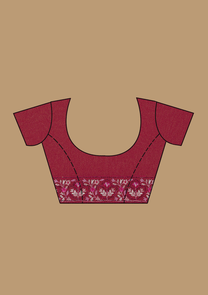 Wine Kashmiri Georgette Saree