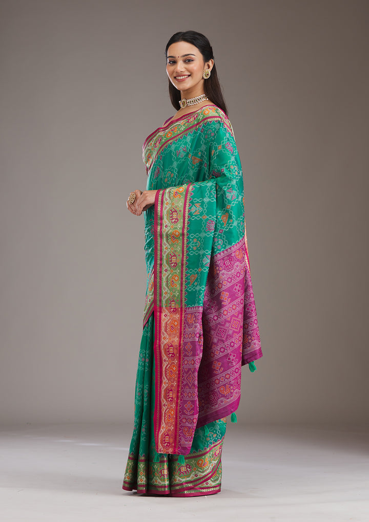 Wine Printed Silk Saree