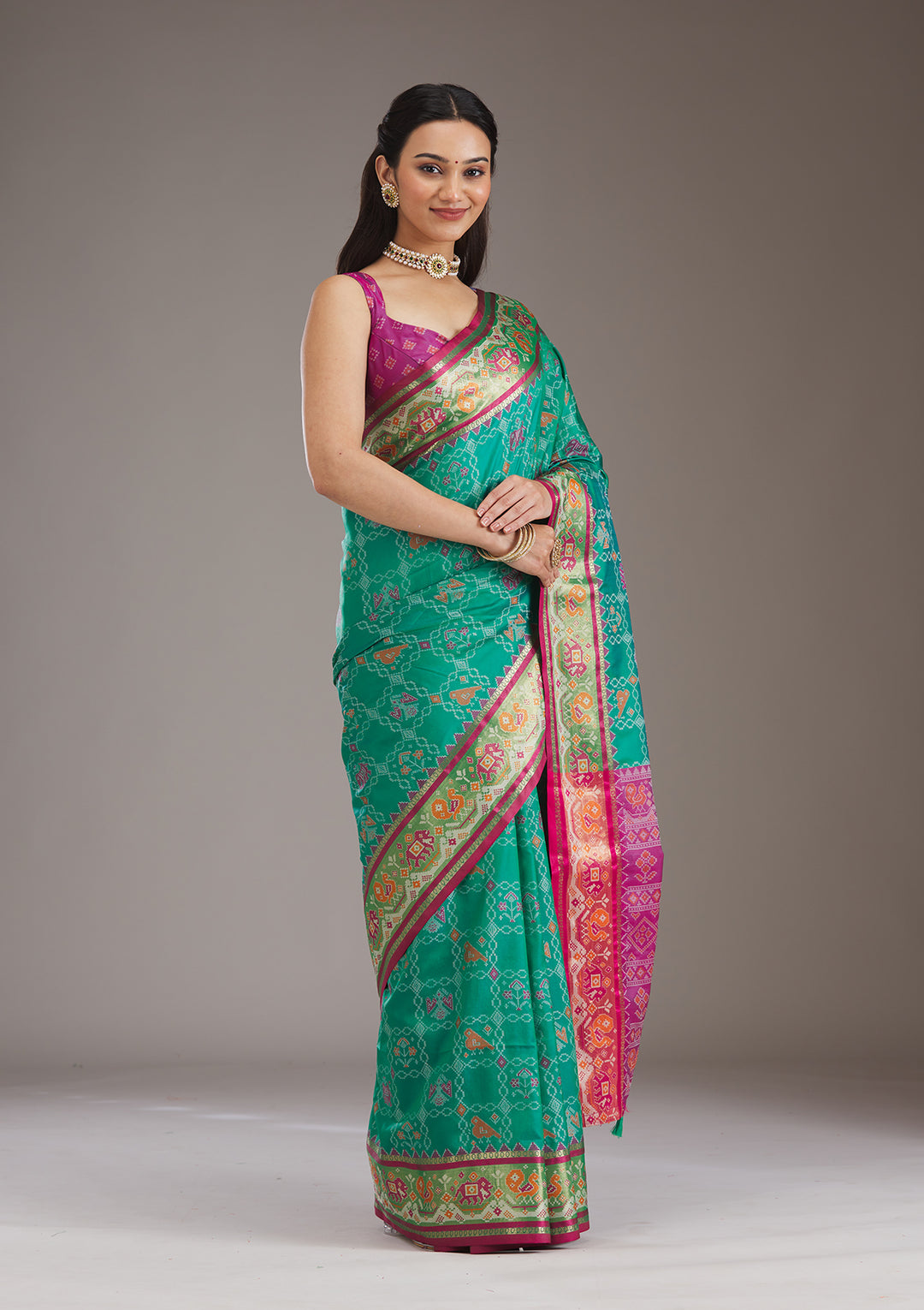Wine Printed Silk Saree