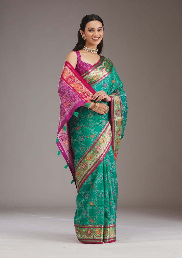 Wine Printed Silk Saree