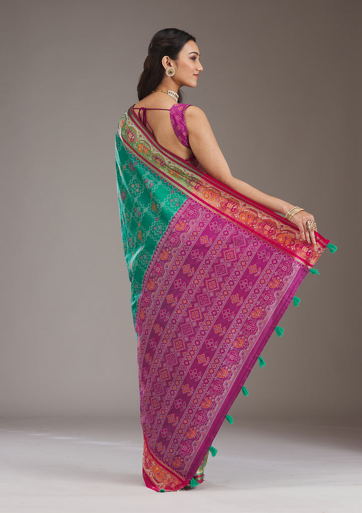 Wine Printed Silk Saree