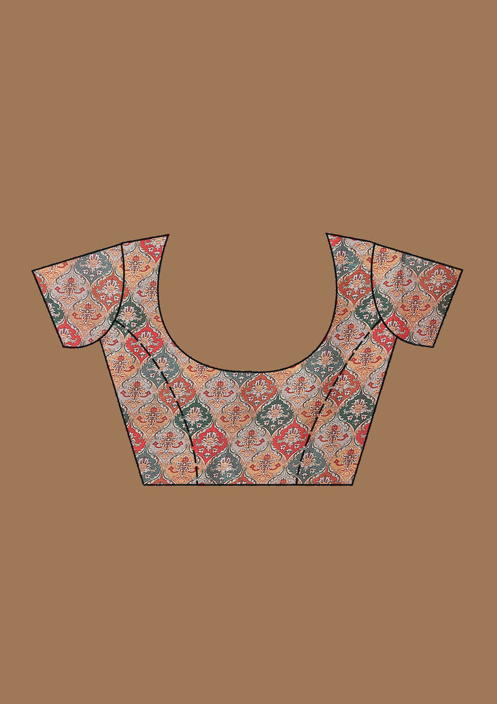 Wine Printed Tissue Saree