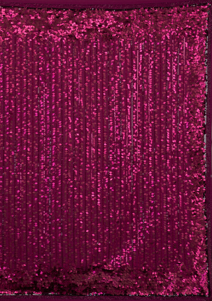 Wine Sequins Georgette Saree