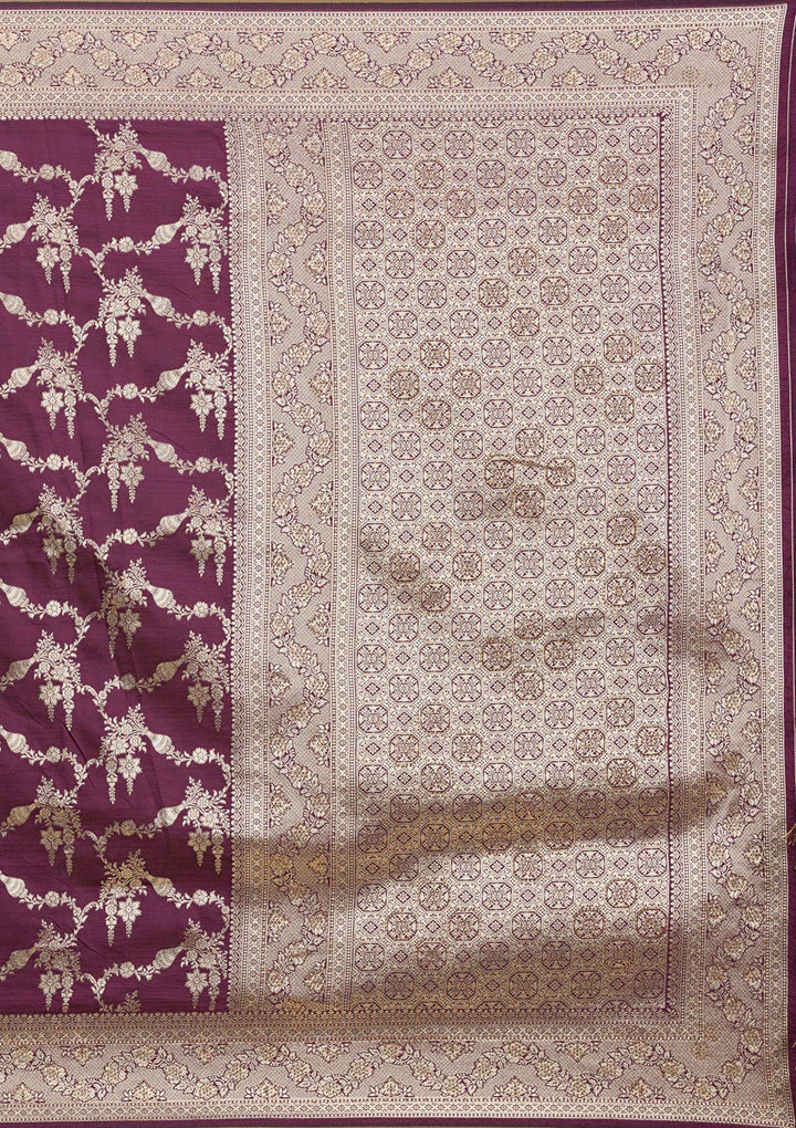 Wine Stonework Art Silk Saree