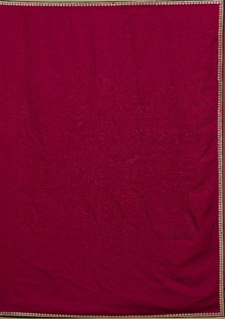 Wine Stonework Art Silk Saree