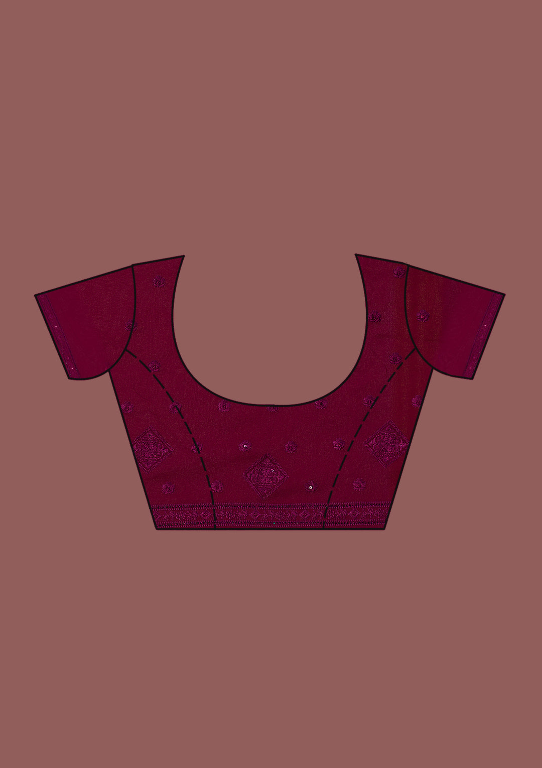Wine Swarovski Georgette Designer Saree