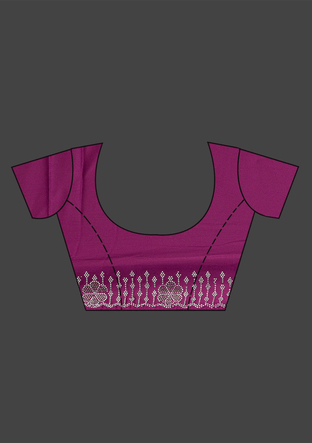 Wine Swarovski Satin Saree