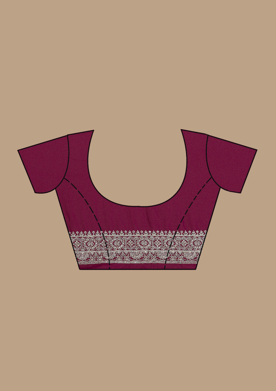 Wine Threadwork Georgette Saree