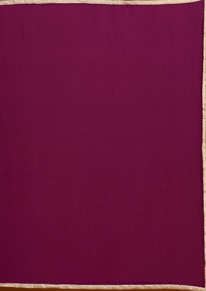 Wine Threadwork Raw Silk Readymade Salwar Suit