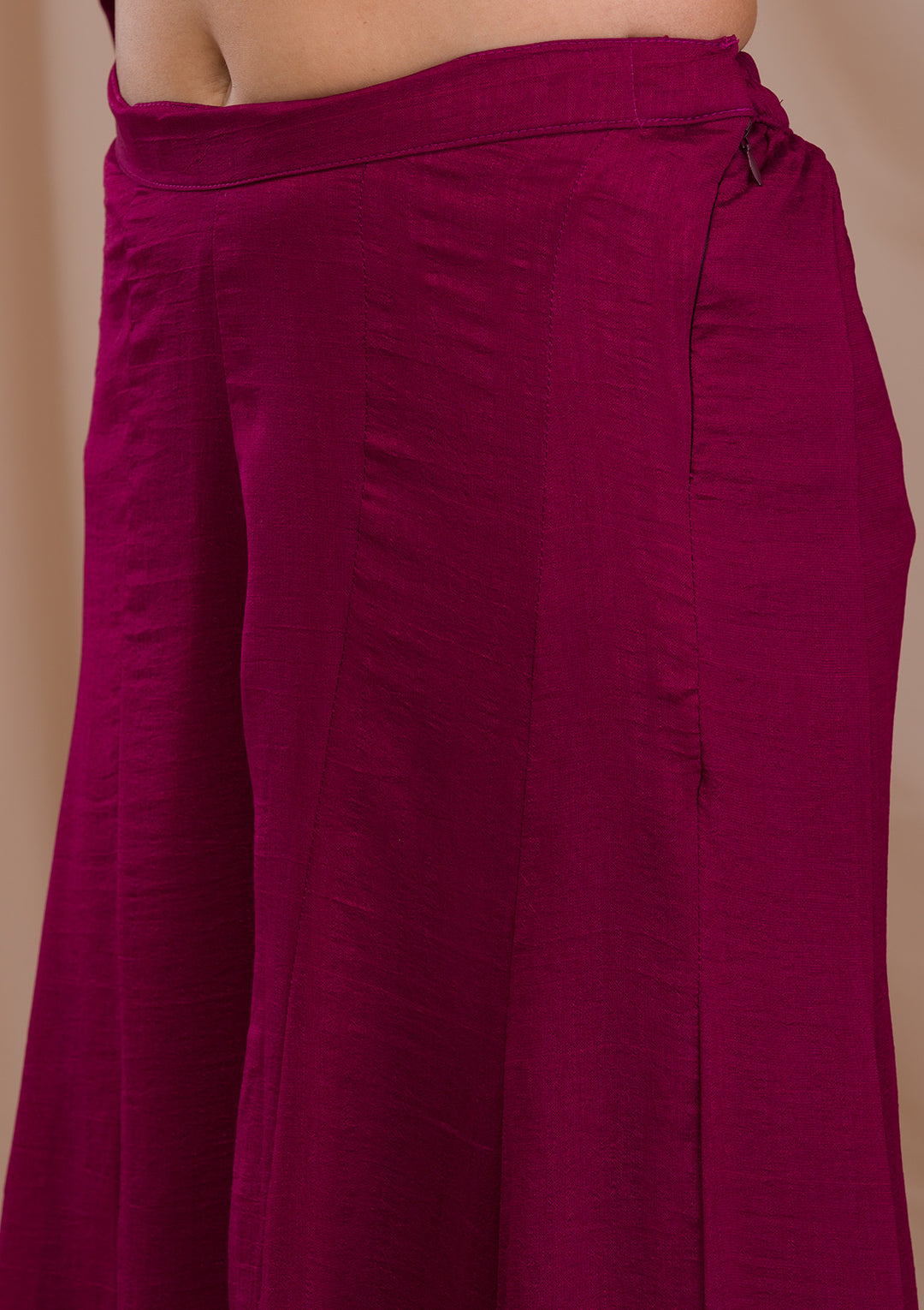 Wine Zariwork Art Silk Readymade Sharara Suit