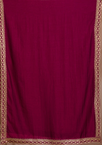Wine Zariwork Art Silk Readymade Sharara Suit