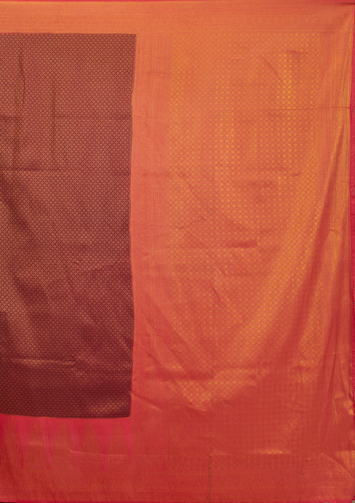 Wine Zariwork Art Silk Saree
