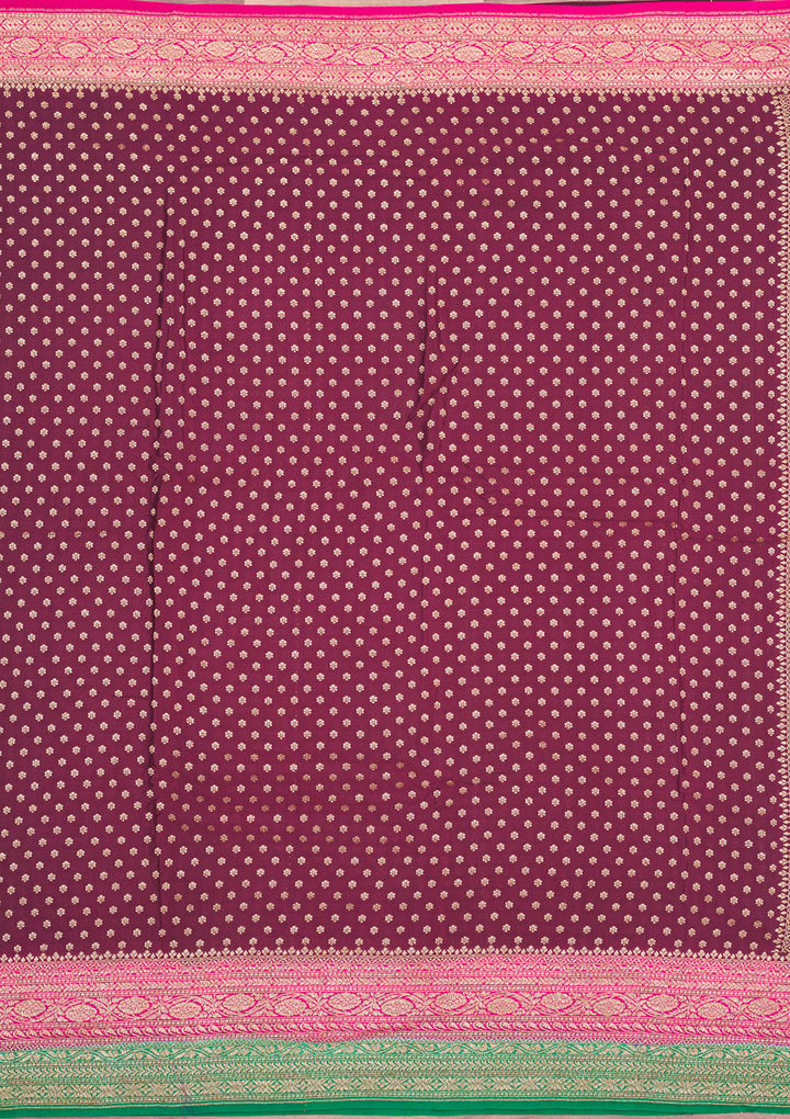 Wine Zariwork Art Silk Saree