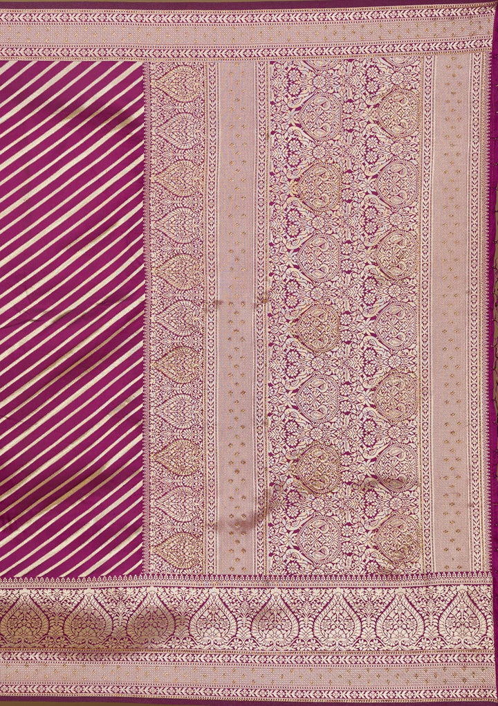 Wine Zariwork Banarasi Saree