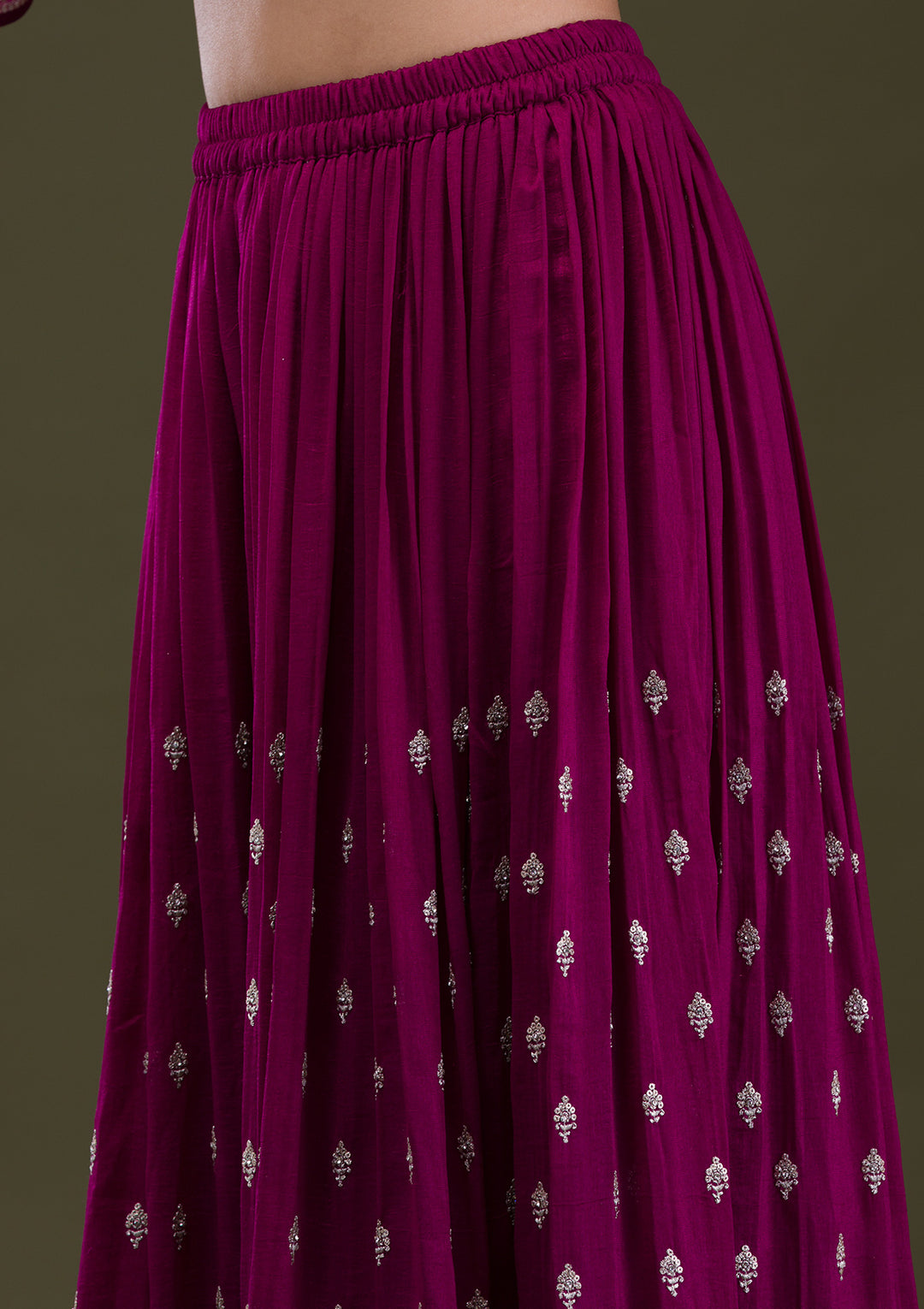 Wine Zariwork Georgette Readymade Salwar Suit