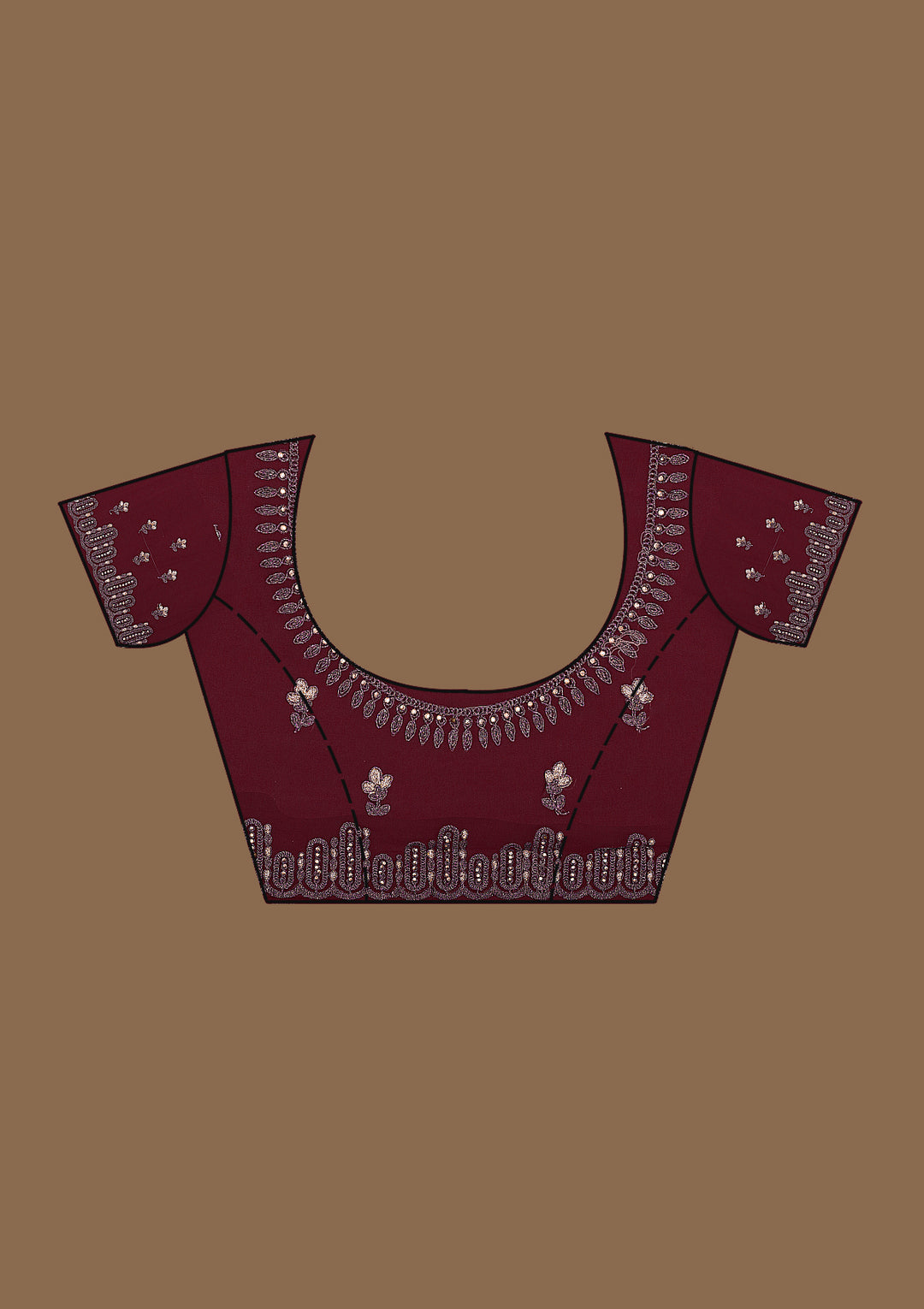 Wine Zariwork Georgette Saree-Koskii