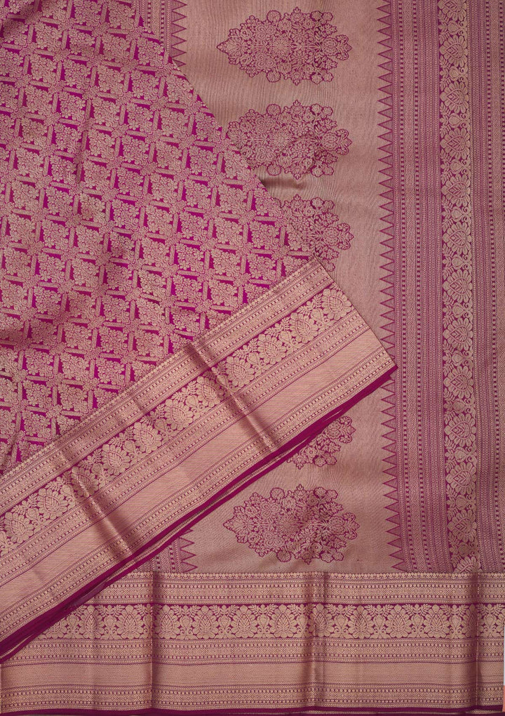 Wine Zariwork Pure Silk Saree