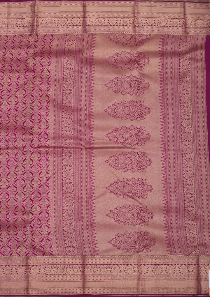 Wine Zariwork Pure Silk Saree