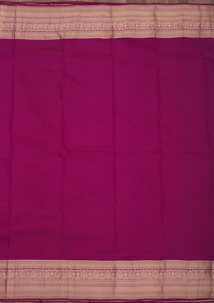 Wine Zariwork Pure Silk Saree