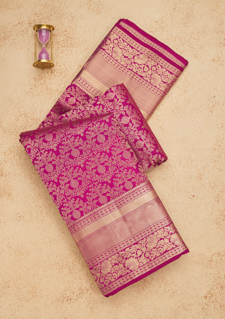 Wine Zariwork Pure Silk Saree