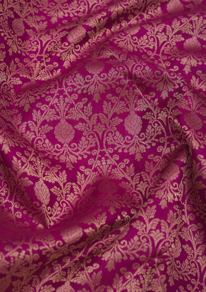 Wine Zariwork Pure Silk Saree