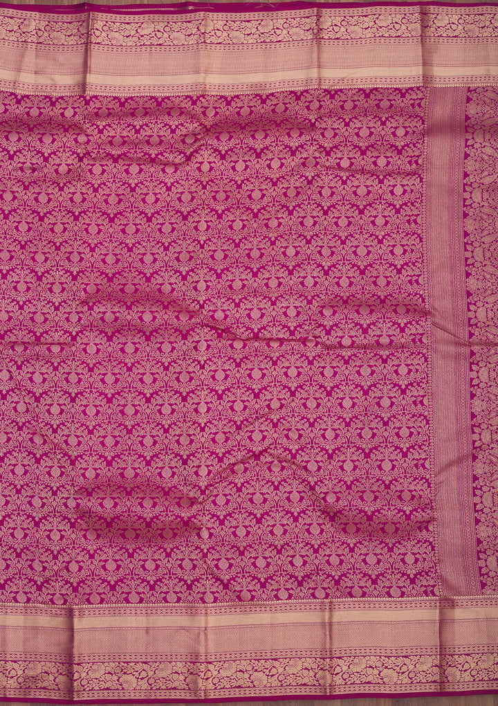 Wine Zariwork Pure Silk Saree