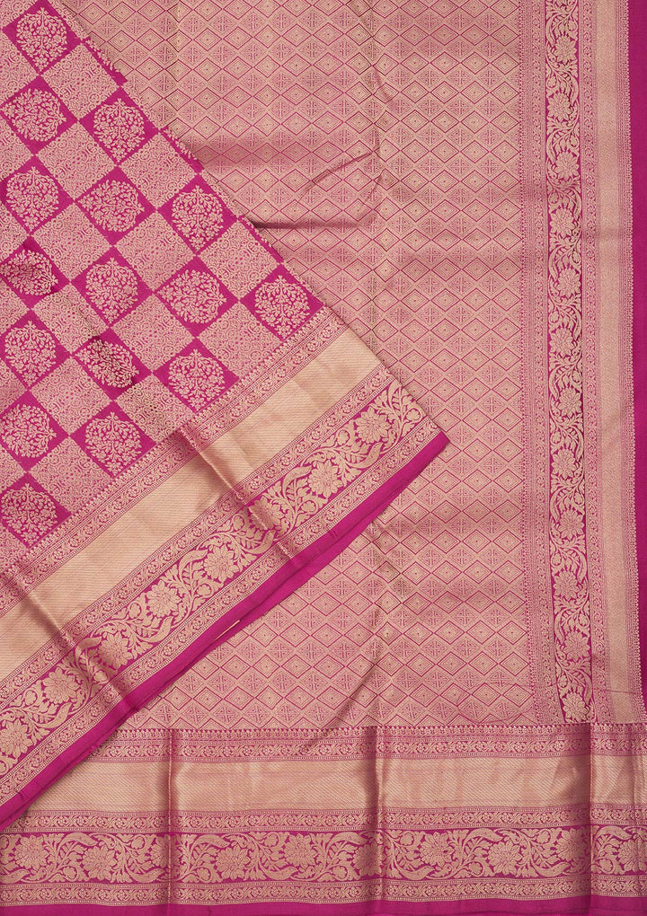 Wine Zariwork Pure Silk Saree