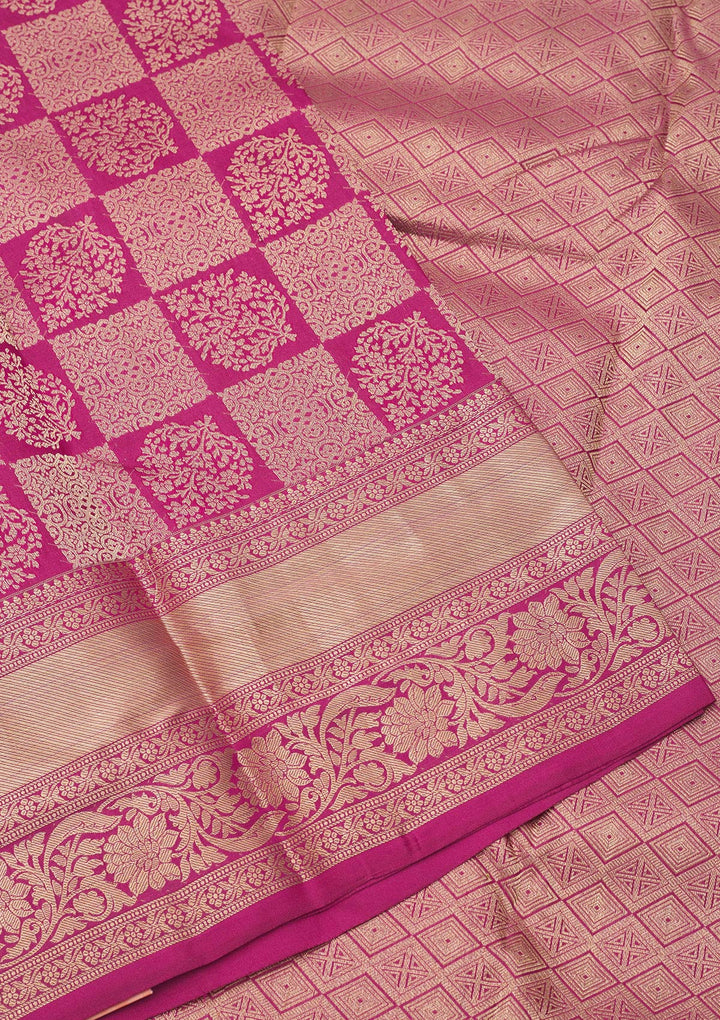 Wine Zariwork Pure Silk Saree