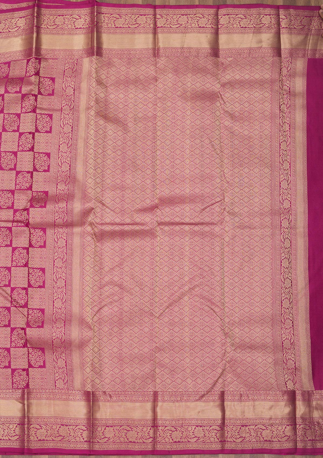 Wine Zariwork Pure Silk Saree
