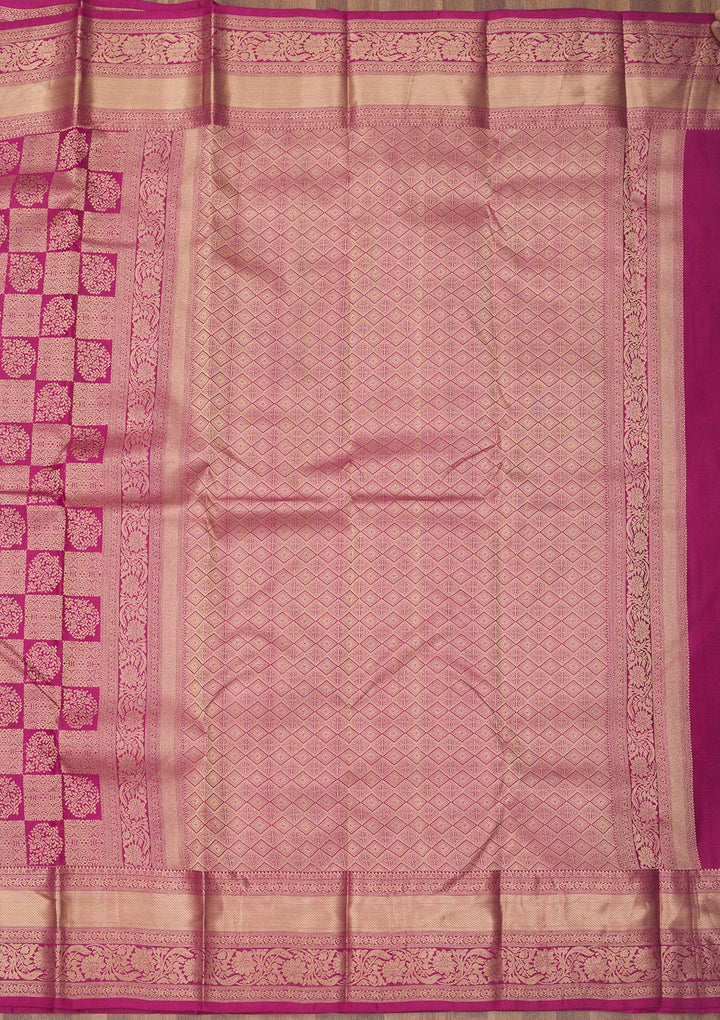 Wine Zariwork Pure Silk Saree