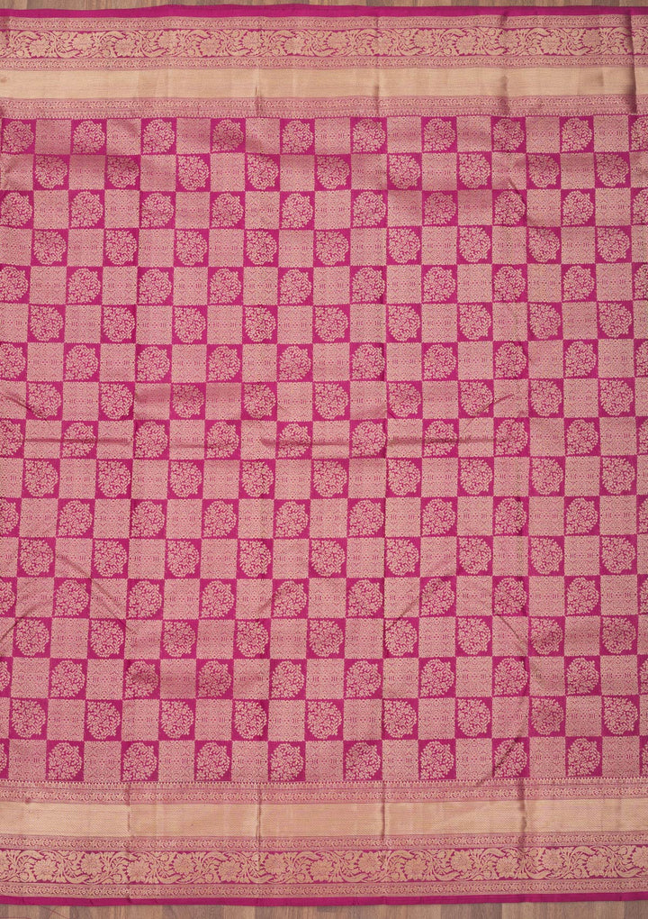 Wine Zariwork Pure Silk Saree
