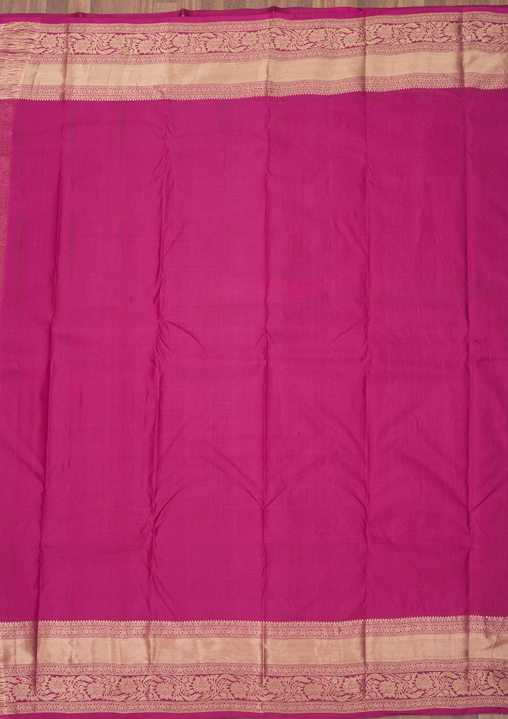Wine Zariwork Pure Silk Saree